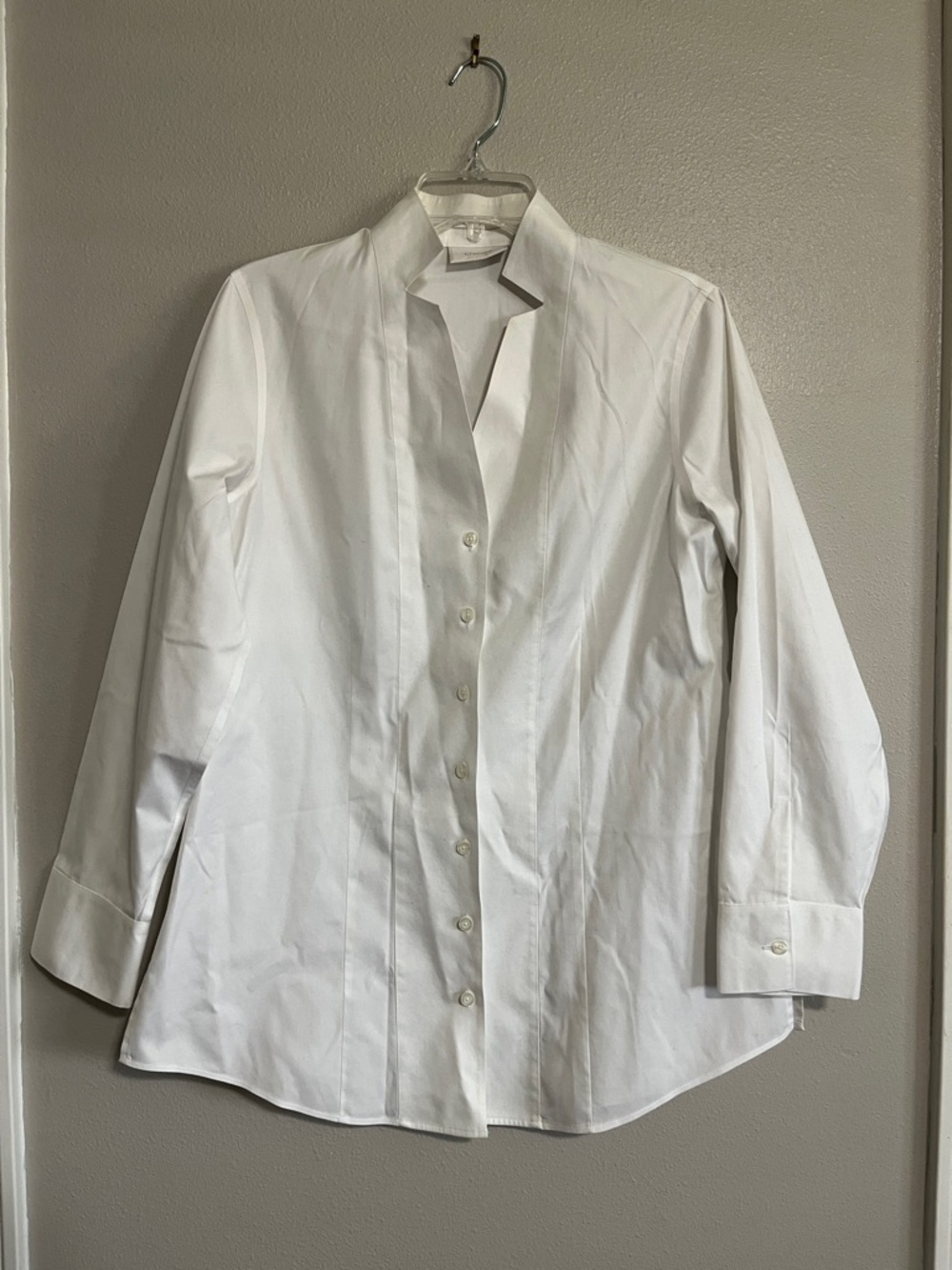 Chico's White Button-Front Shirt Jacket